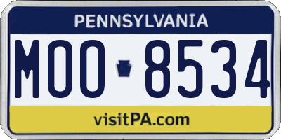PA license plate MOO8534