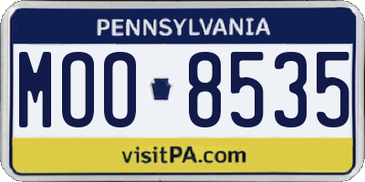 PA license plate MOO8535