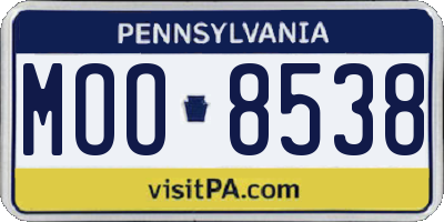 PA license plate MOO8538