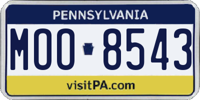 PA license plate MOO8543