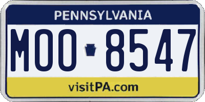 PA license plate MOO8547