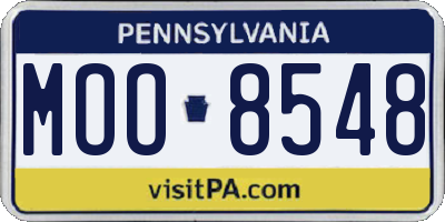 PA license plate MOO8548