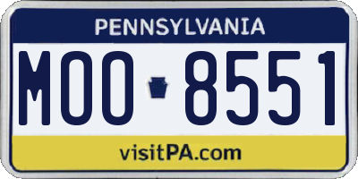 PA license plate MOO8551