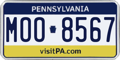 PA license plate MOO8567