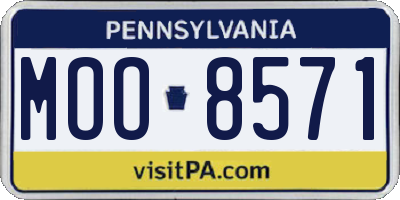 PA license plate MOO8571