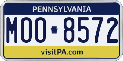 PA license plate MOO8572