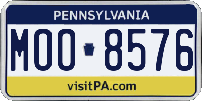 PA license plate MOO8576