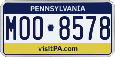 PA license plate MOO8578