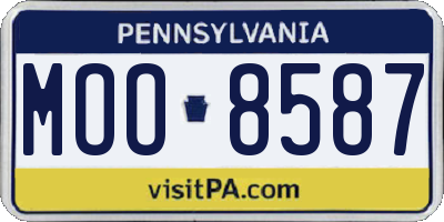 PA license plate MOO8587