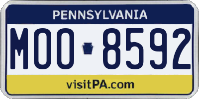 PA license plate MOO8592