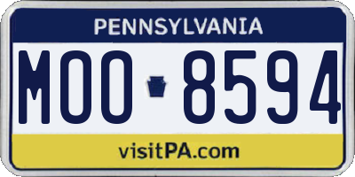 PA license plate MOO8594