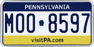 PA license plate MOO8597