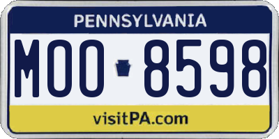 PA license plate MOO8598