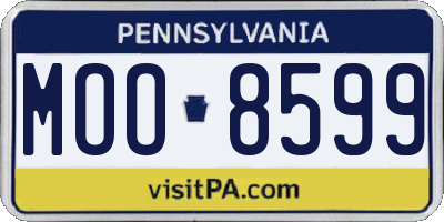 PA license plate MOO8599