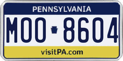 PA license plate MOO8604