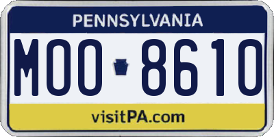PA license plate MOO8610