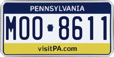 PA license plate MOO8611