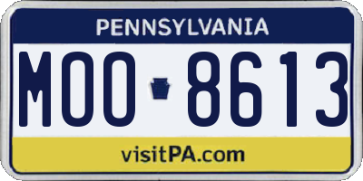 PA license plate MOO8613