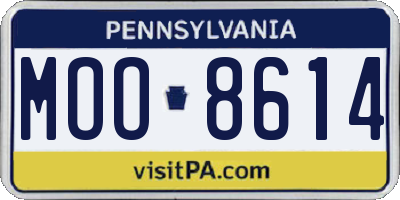 PA license plate MOO8614