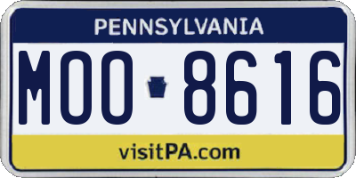 PA license plate MOO8616