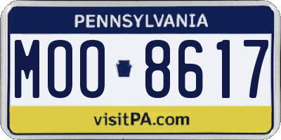 PA license plate MOO8617