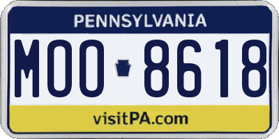 PA license plate MOO8618