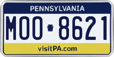 PA license plate MOO8621