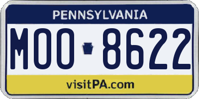 PA license plate MOO8622