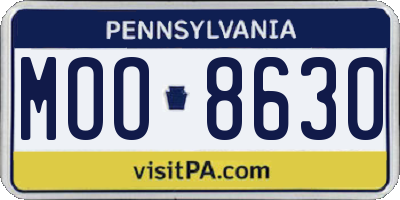 PA license plate MOO8630