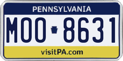 PA license plate MOO8631