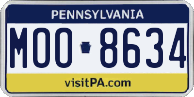 PA license plate MOO8634