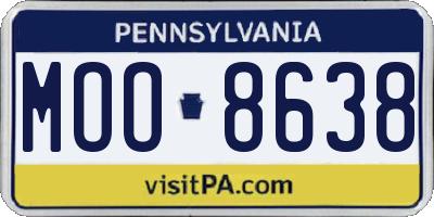 PA license plate MOO8638