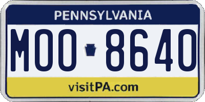 PA license plate MOO8640