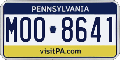 PA license plate MOO8641