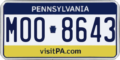 PA license plate MOO8643