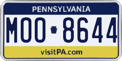 PA license plate MOO8644