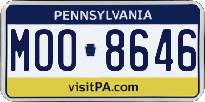 PA license plate MOO8646