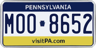 PA license plate MOO8652