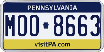 PA license plate MOO8663