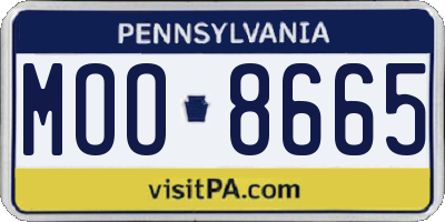 PA license plate MOO8665
