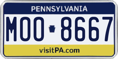 PA license plate MOO8667