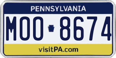PA license plate MOO8674