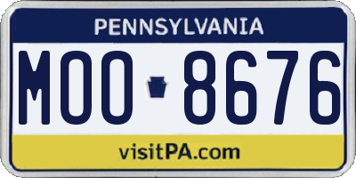 PA license plate MOO8676