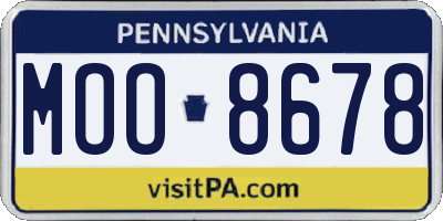 PA license plate MOO8678