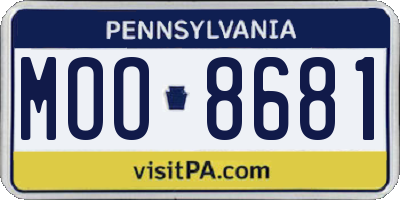 PA license plate MOO8681
