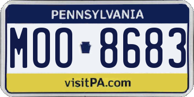 PA license plate MOO8683