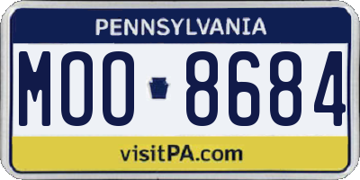 PA license plate MOO8684
