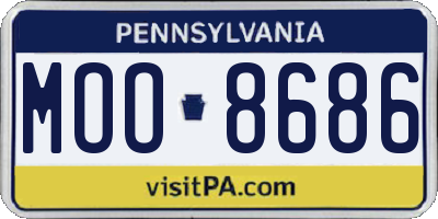 PA license plate MOO8686