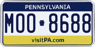 PA license plate MOO8688