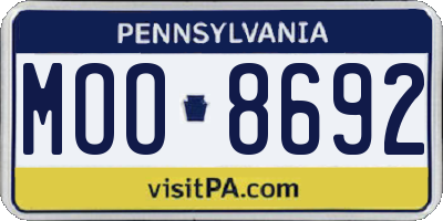 PA license plate MOO8692